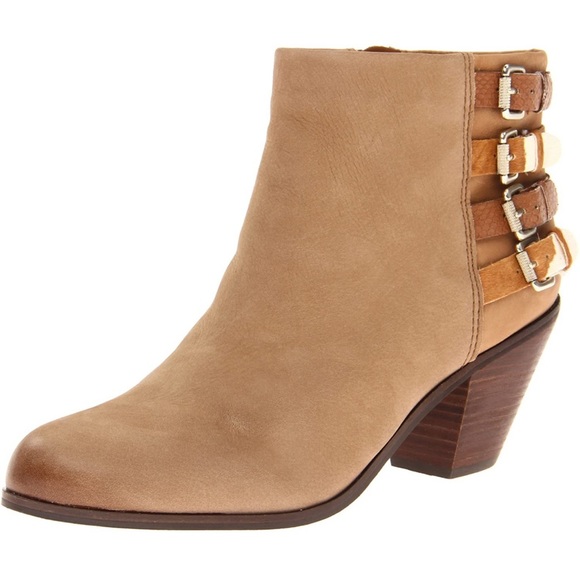 SAM EDELMAN “Lucca” brown buckle booties Size 8 - Picture 1 of 13